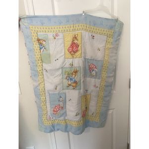Vintage Peter Rabbit Crib Comforter Baby Blanquet Quilt L14